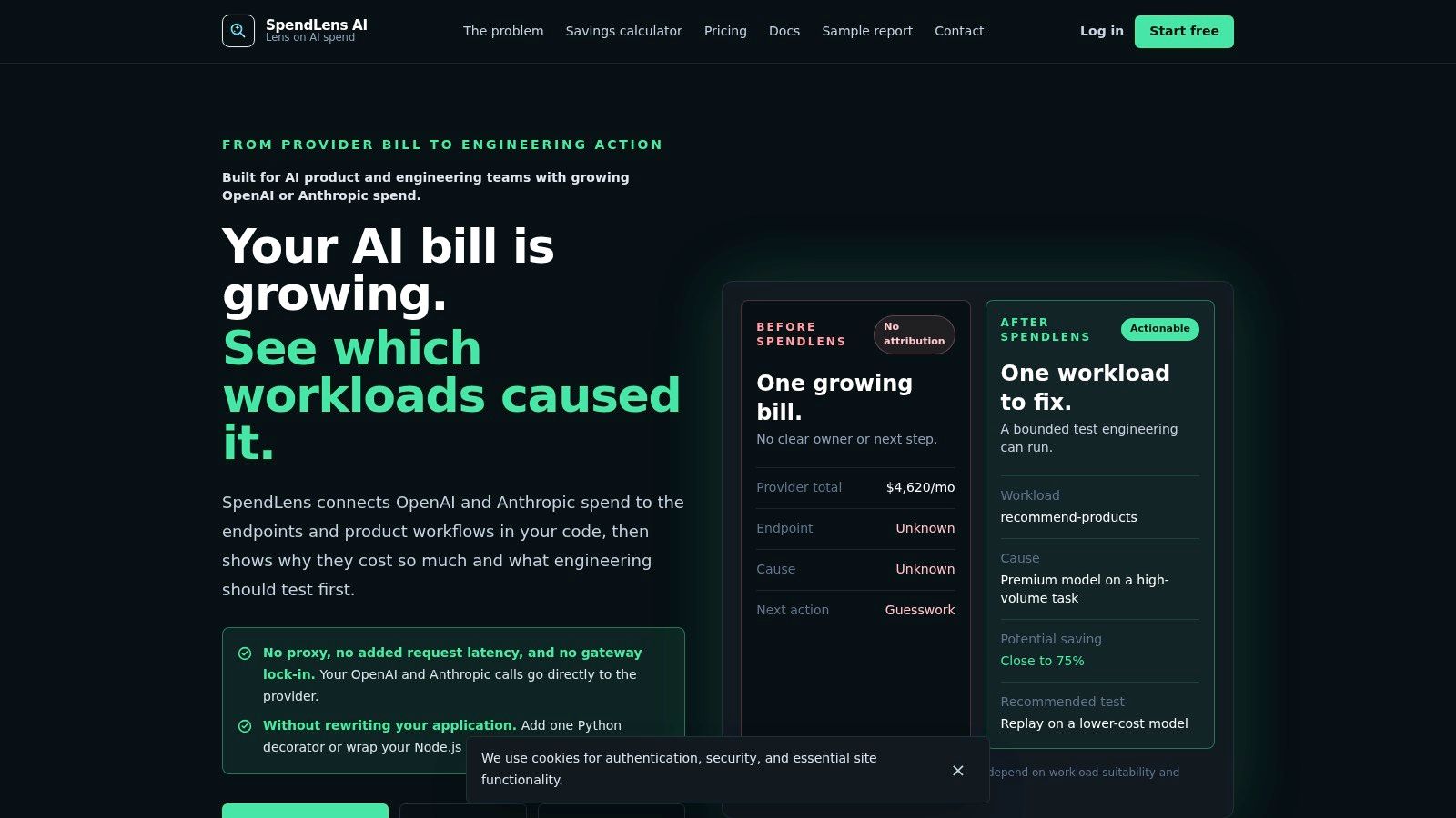 Screenshot from https://spendlensai.dev